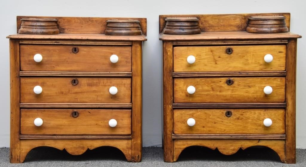 Pair of Childs cottage bureaus 25"h