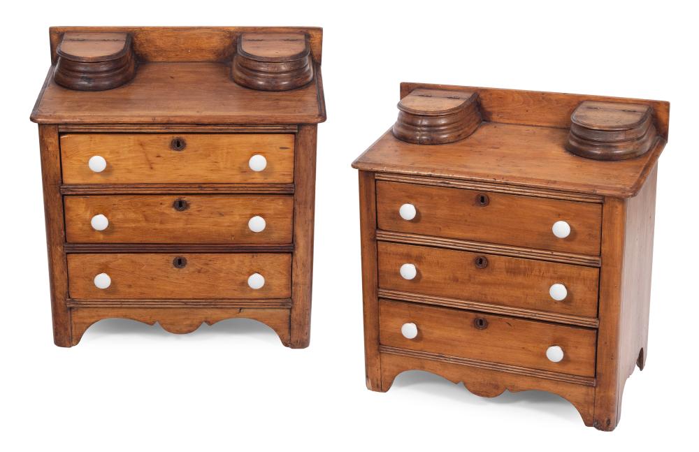 PAIR OF CHILD'S COTTAGE BUREAUS