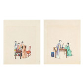 PAIR OF CHINA TRADE PAINTINGS