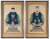 PAIR OF CHINESE ANCESTOR PORTR