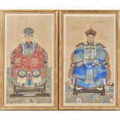 PAIR OF CHINESE ANCESTOR PORTR