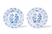 PAIR OF CHINESE B & W FLORAL P