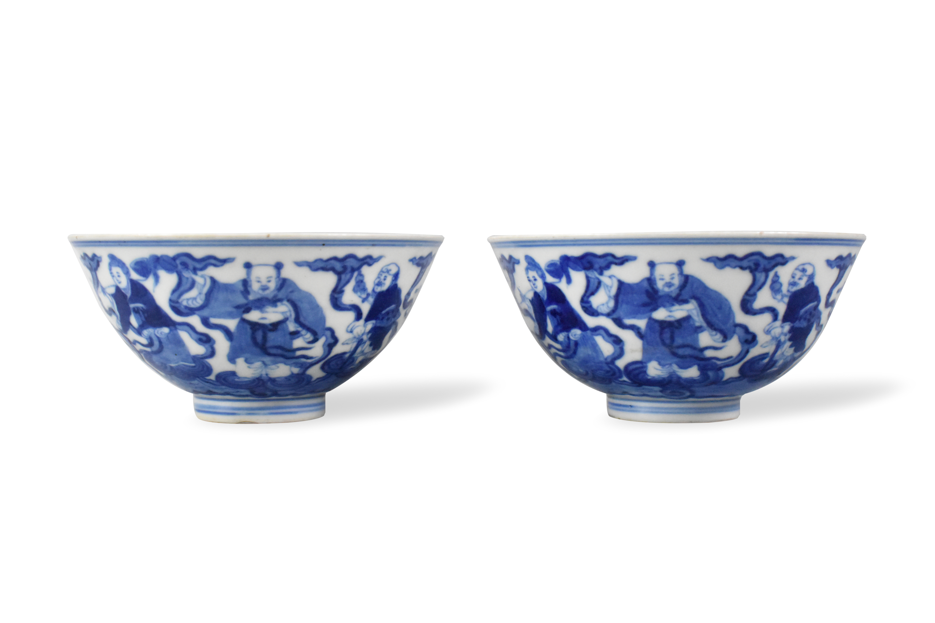 PAIR OF CHINESE B & W 8 IMMORTAL