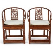 PAIR OF CHINESE BAMBOO HORSEHO