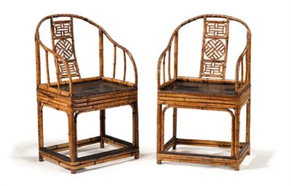 Pair of Chinese bamboo horseshoe