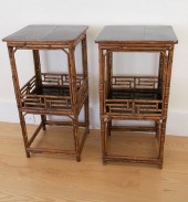 PAIR OF CHINESE BAMBOO TWO-TIE