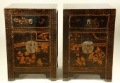 PAIR OF CHINESE BLACK LACQUER