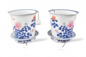 PAIR OF CHINESE BLUE & FAMILLE