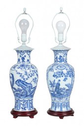 PAIR OF CHINESE BLUE & WHITE P