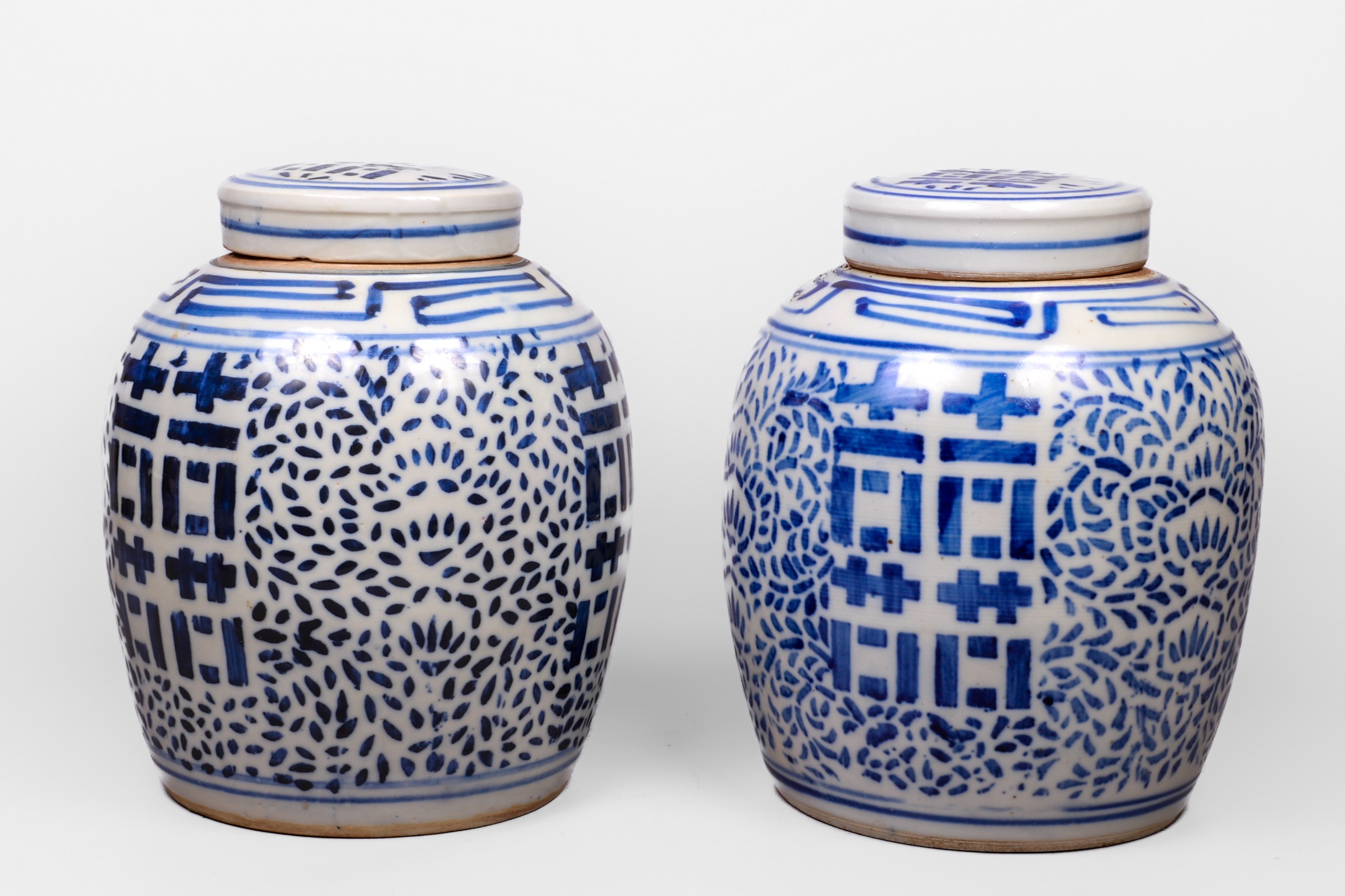 Pair of Chinese blue & white