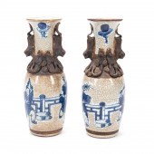 PAIR OF CHINESE BLUE AND WHITE