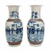 PAIR OF CHINESE BLUE AND WHITE