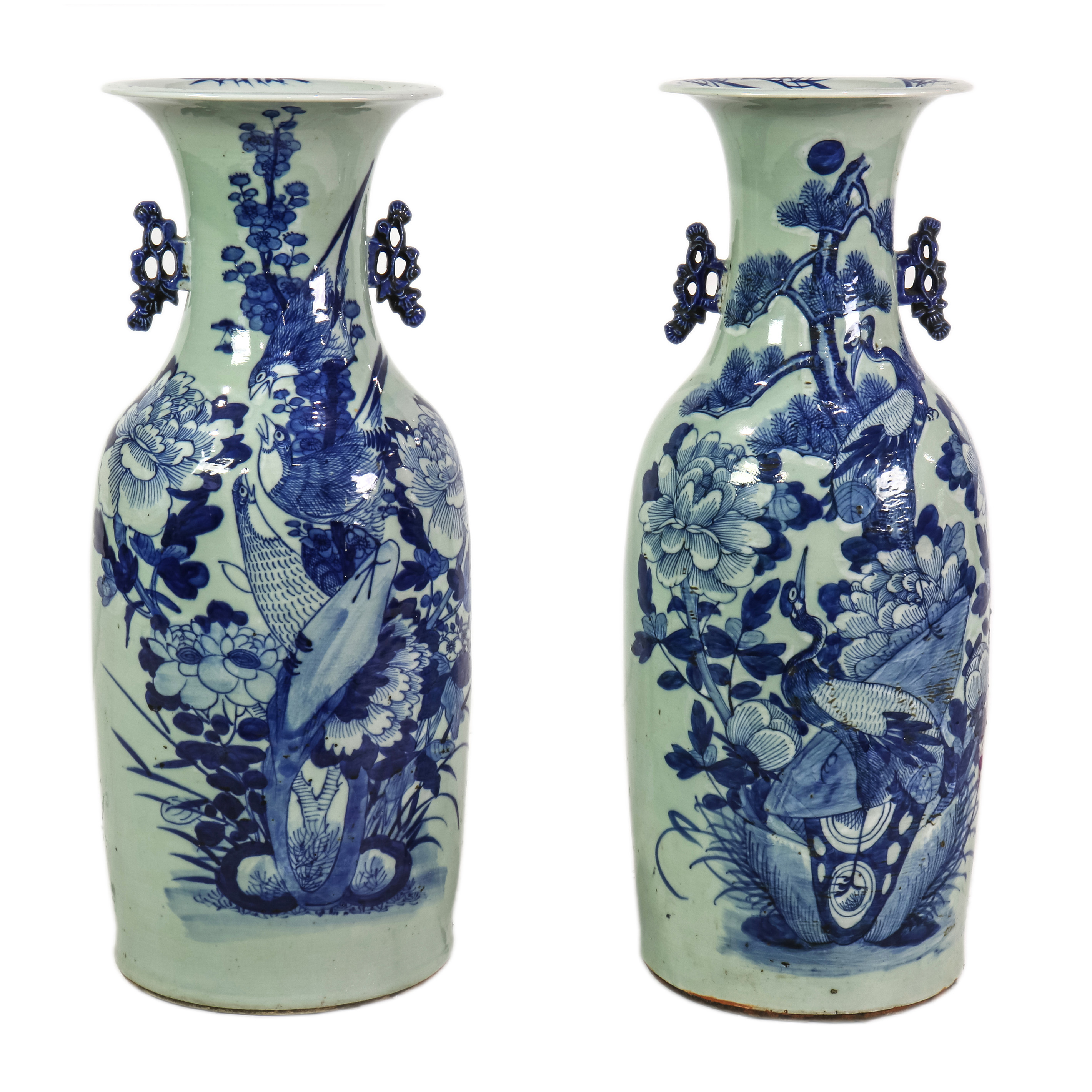 PAIR OF CHINESE BLUE AND WHITE