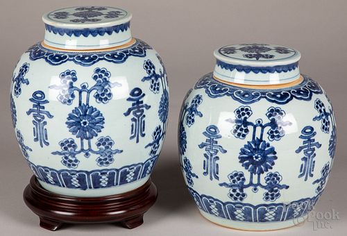 PAIR OF CHINESE BLUE AND WHITE