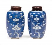 PAIR OF CHINESE BLUE AND WHITE