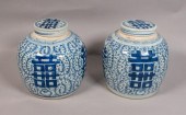 PAIR OF CHINESE BLUE AND WHITE