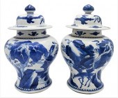 PAIR OF CHINESE BLUE AND WHITE