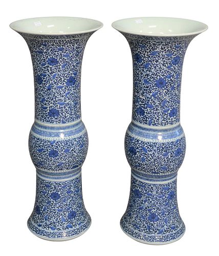 PAIR OF CHINESE BLUE AND WHITE