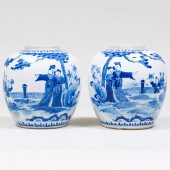PAIR OF CHINESE BLUE AND WHITE