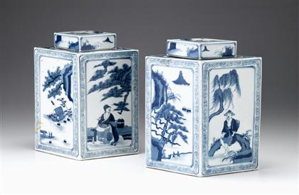 Pair of Chinese blue and white