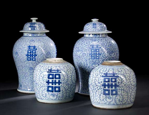 Pair of Chinese Blue-and-White