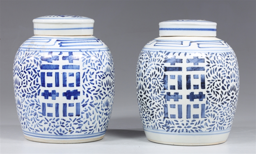 Pair of Chinese blue on white