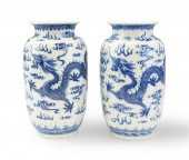 PAIR OF CHINESE BLUE& WHITE DR