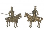 PAIR OF CHINESE BRASS FIGURESu