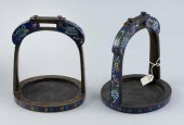 PAIR OF CHINESE BRONZE AND CLO