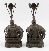 PAIR OF CHINESE BRONZE CAPARIS
