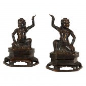 PAIR OF CHINESE BRONZE HEAVENL