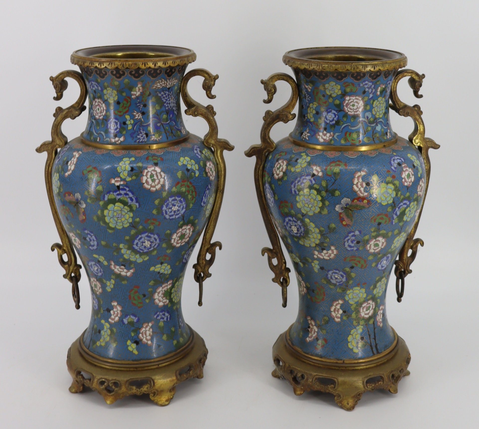 PAIR OF CHINESE BRONZE MOUNTED