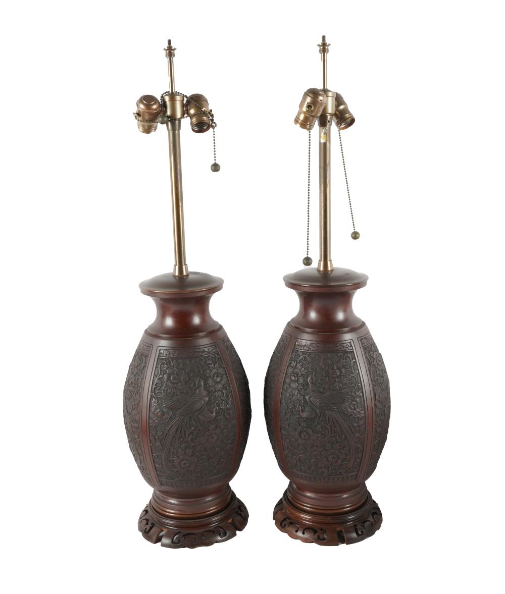 PAIR OF CHINESE BRONZE TABLE