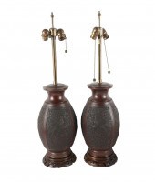 PAIR OF CHINESE BRONZE TABLE L