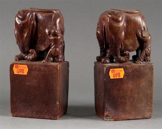 Pair of Chinese burnished