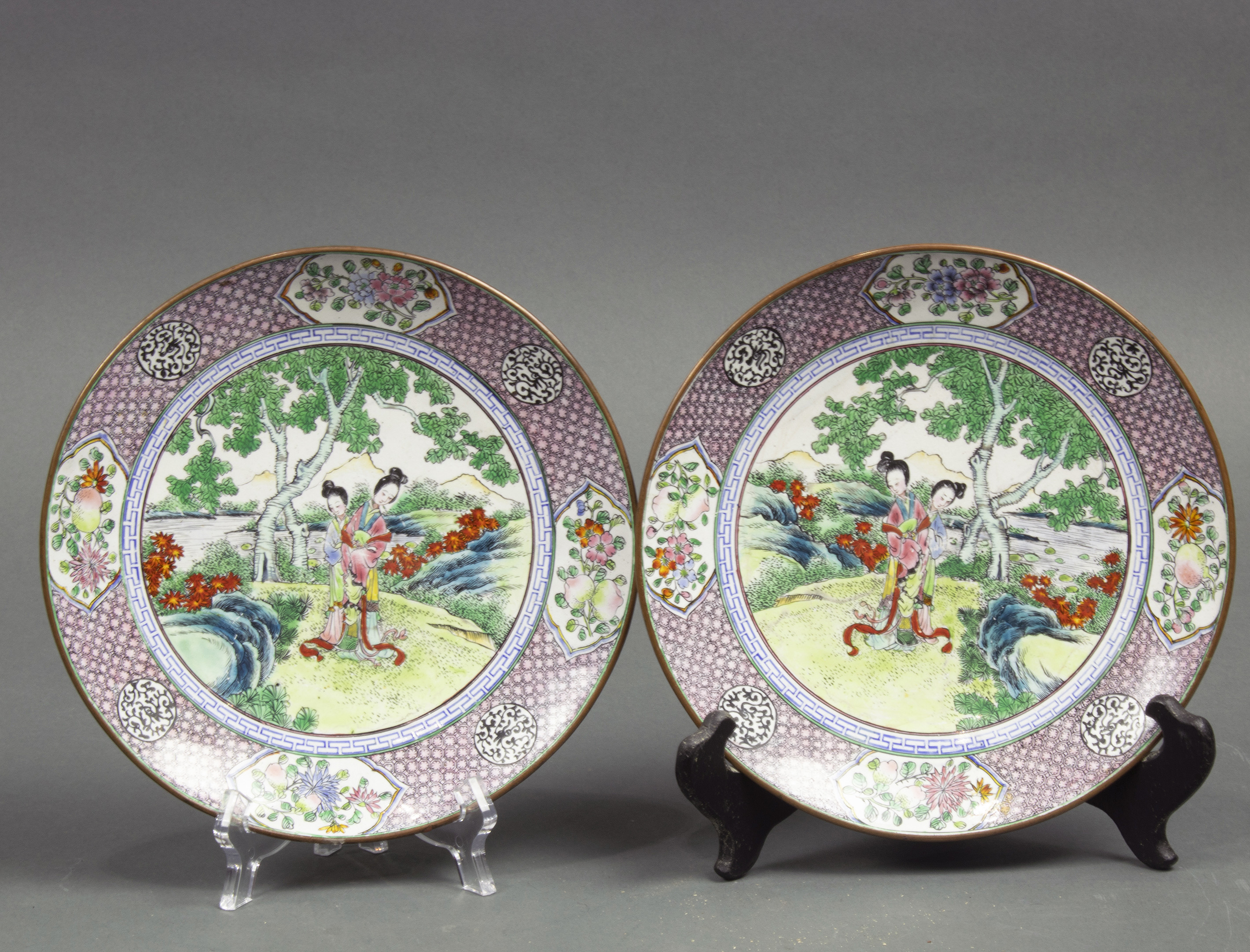 PAIR OF CHINESE CANTON ENAMEL