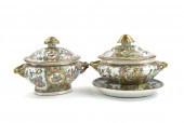 PAIR OF CHINESE CANTON GLAZED