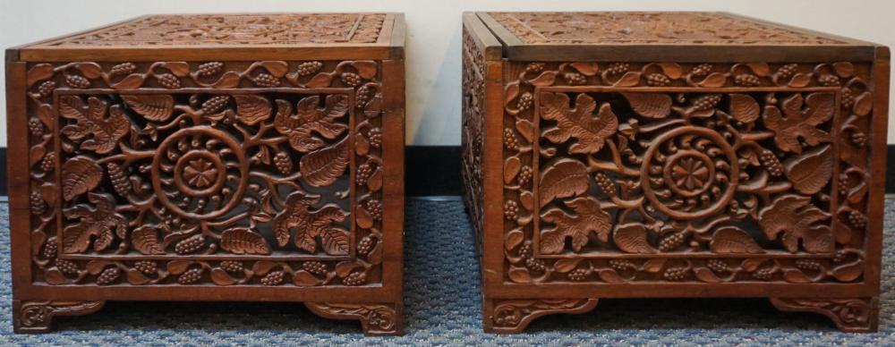 PAIR OF CHINESE CARVED AND