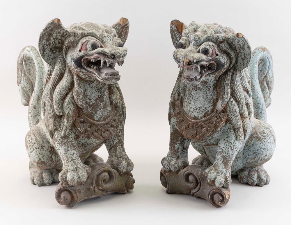 PAIR OF CHINESE CARVED AND
