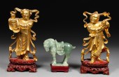 Pair of Chinese carved gilt wo