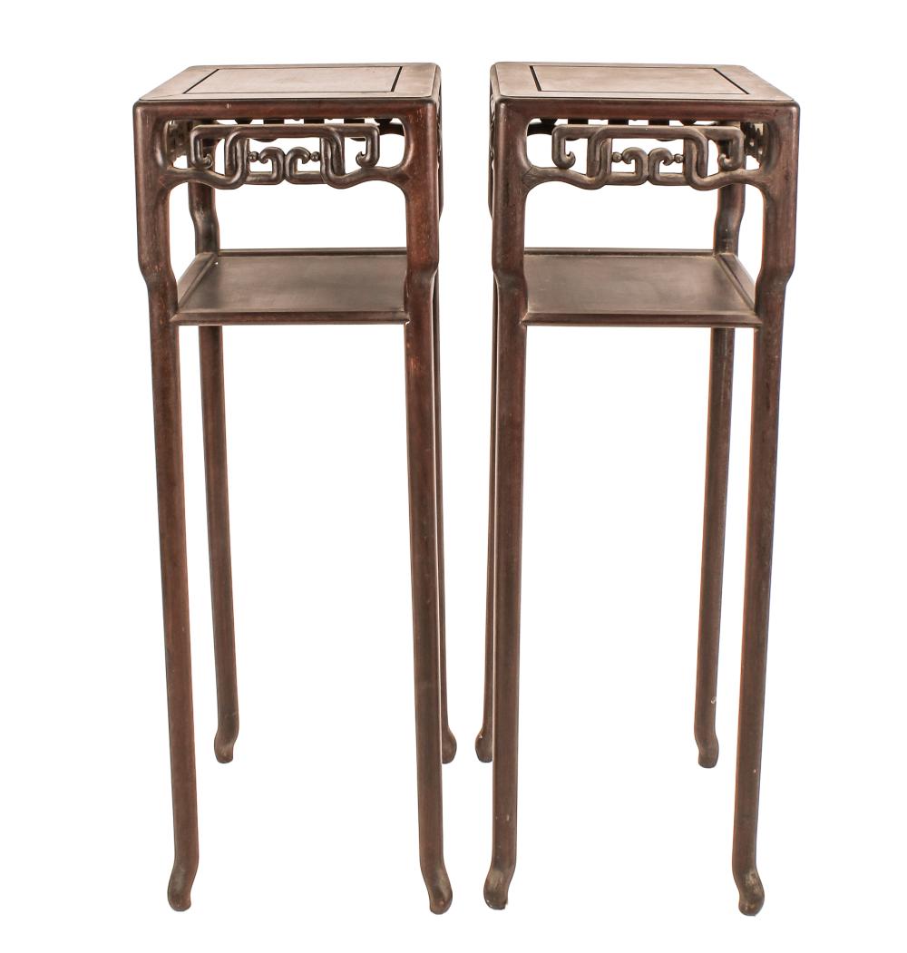 PAIR OF CHINESE CARVED HARDWOOD