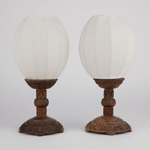 PAIR OF CHINESE CARVED HARDWOOD