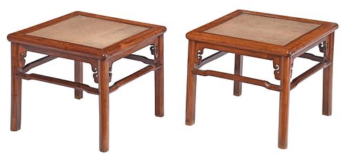 PAIR OF CHINESE CARVED HUANGHUALI