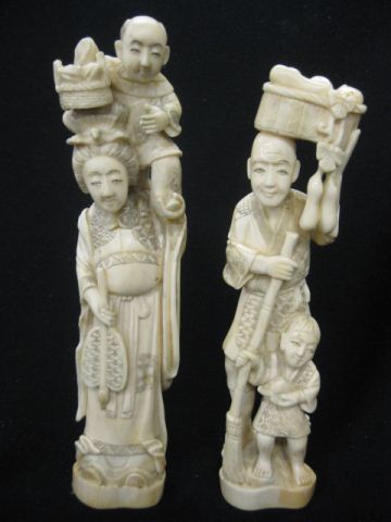 Pair of Chinese Carved Ivory