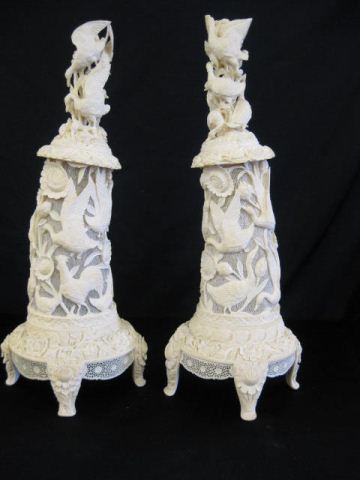 Pair of Chinese Carved Ivory