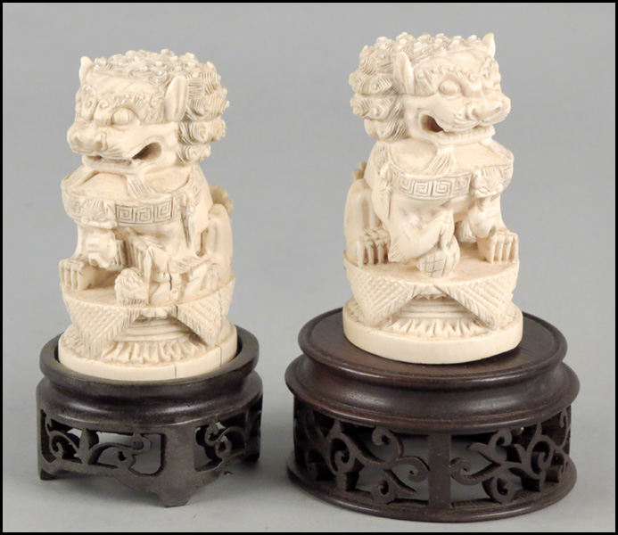 PAIR OF CHINESE CARVED IVORY CHOPS.