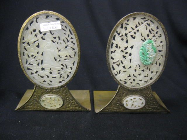 Pair of Chinese Carved Jade
