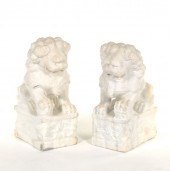 PAIR OF CHINESE CARVED MARBLE