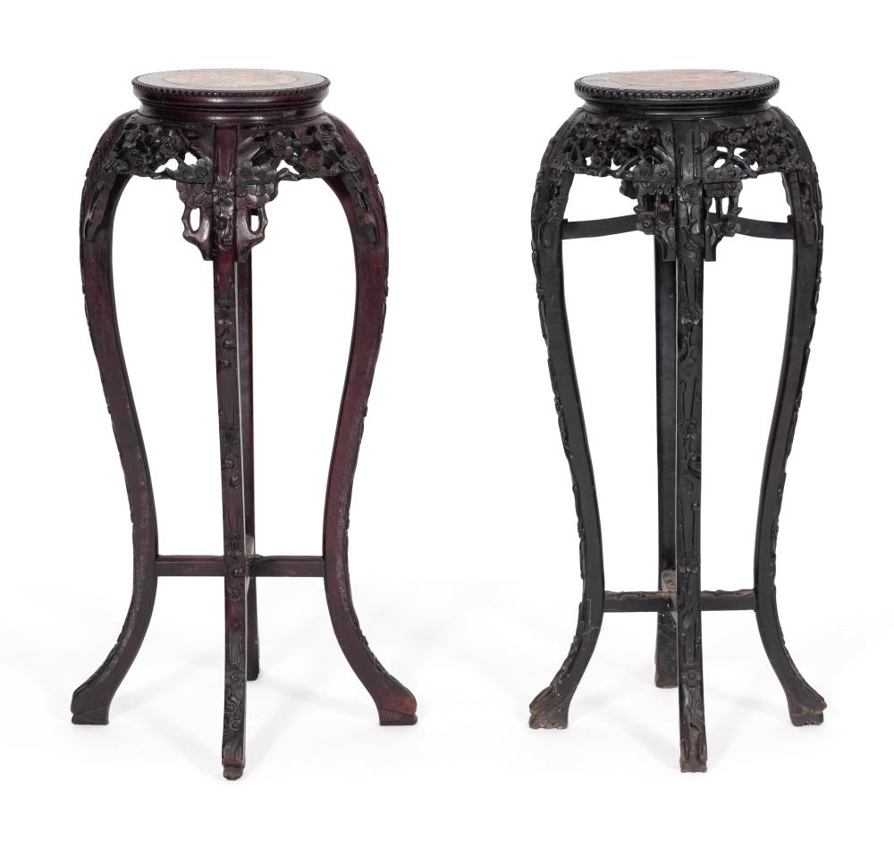 PAIR OF CHINESE CARVED ROSEWOOD
