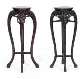 PAIR OF CHINESE CARVED ROSEWOO